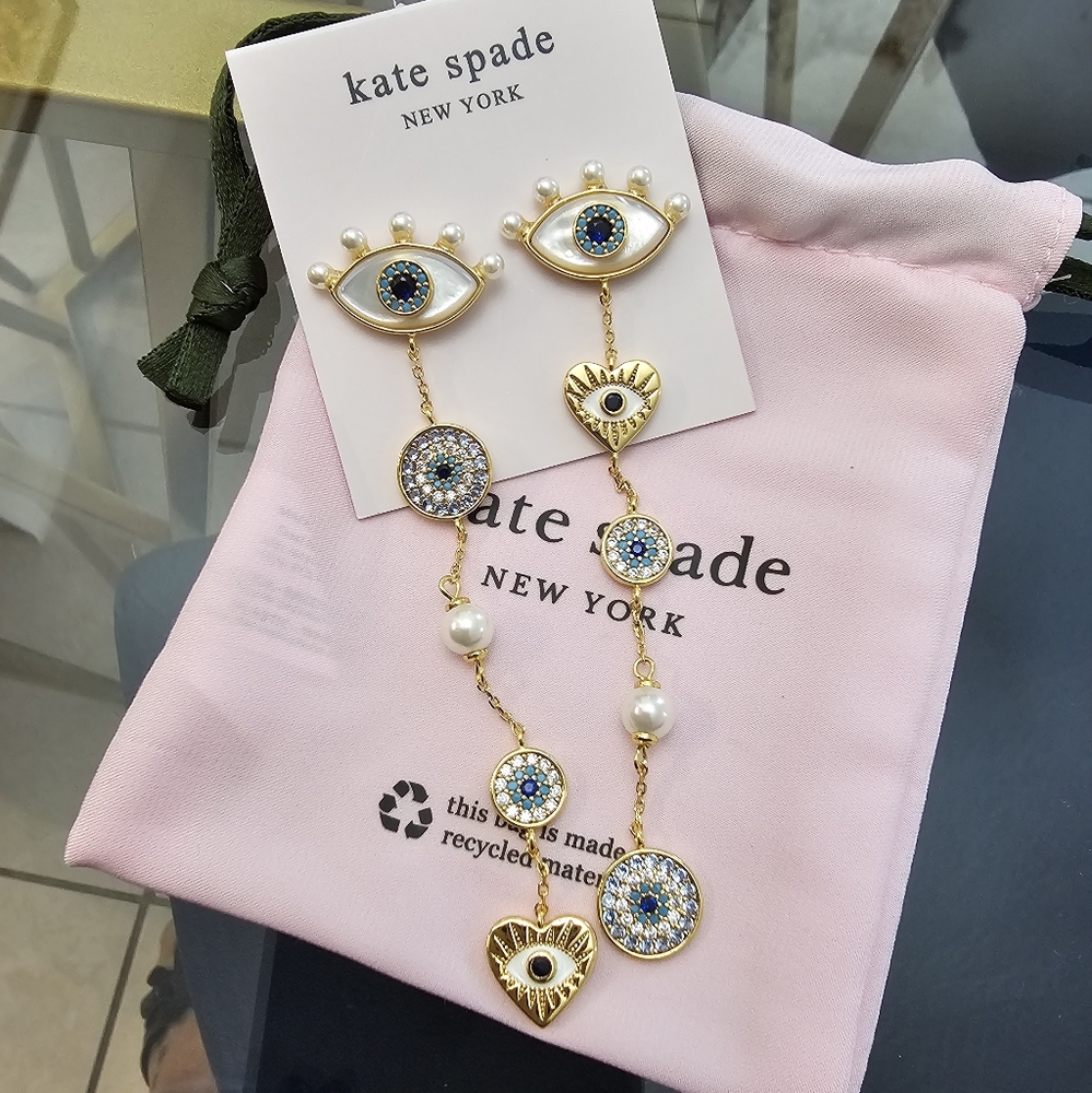 Kate Spade All Seeing Evil Eye Linear Drop Earrings - Picture 4 of 6